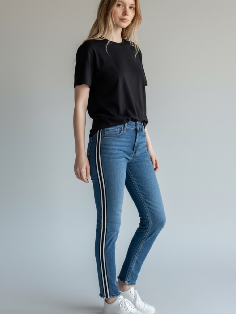 KUT from the Kloth Connie Skinny Ankle Jeans with athletic Side Stripe Size 8